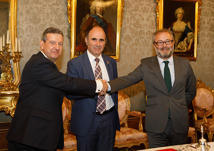 foto noticia Iberdrola, el Gobierno de Navarra y Siemens Gamesa firman un acuerdo de intenciones para impulsar sistemas de almacenamiento térmico de energía eléctrica en Navarra.